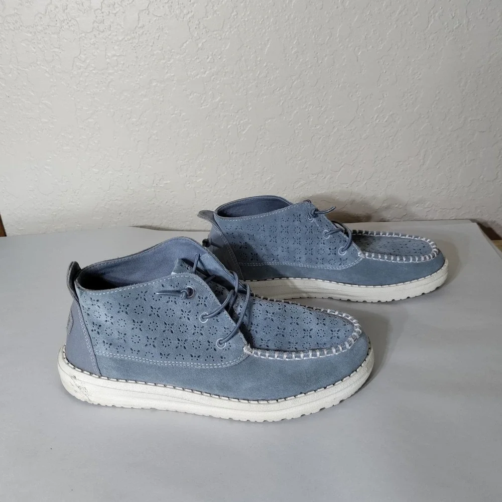Hey Dude Wendy Mid Suede Boho Grey Chukka Boots 40942-030 Womens 6